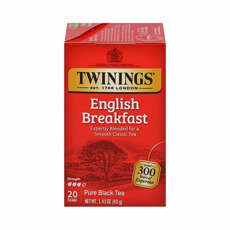 Pack of 6, Twinings London English Breakfast Pure Black Tea, 1.41 oz