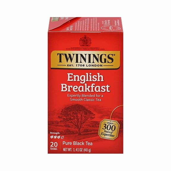 Pack of 6, Twinings London English Breakfast Pure Black Tea, 1.41 oz