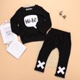 thumbnail image 2 of 2 uds. Ropa para bebés recién nacidos, camisetas negras, conjunto de pantalones y mals, trajes Zulema ropa de recién nacido, 2 of 7