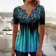 thumbnail image 1 of Mode Décontractée pour Femmes Chemises Imprimées Manches Courtes Tee-Shirts Amples Tunique Blouse Imprimé Floral Hauts pour Femmes Dégradé, 1 of 5