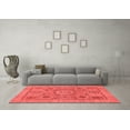 thumbnail image 3 of Ahgly Company Indoor Round Abstract Red Modern Area Rugs, 5' Round, 3 of 4