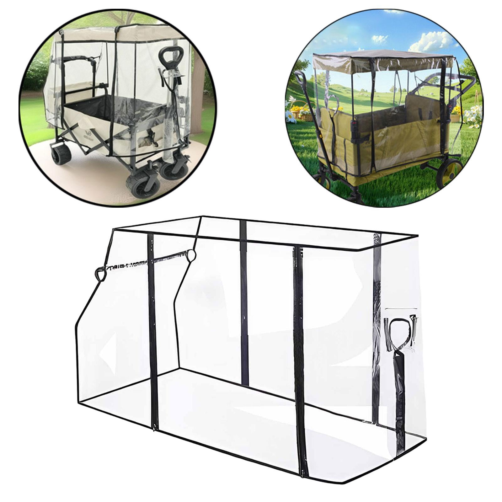 Aymzbd Wagon Rain Cover Clear Portable Attachment Lightweight Rain Canopy Foldable for Cart Accessories Stroller Shopping Picnic