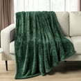 thumbnail image 3 of PAVILIA Sherpa Throw Blanket For Couch Sofa, Emerald Green Fluffy Warm Plush Blanket for Bed, Cozy Super Soft Lightweight Throw, Fuzzy Decorative Blanket, All Season Home, 50x60, 3 of 9