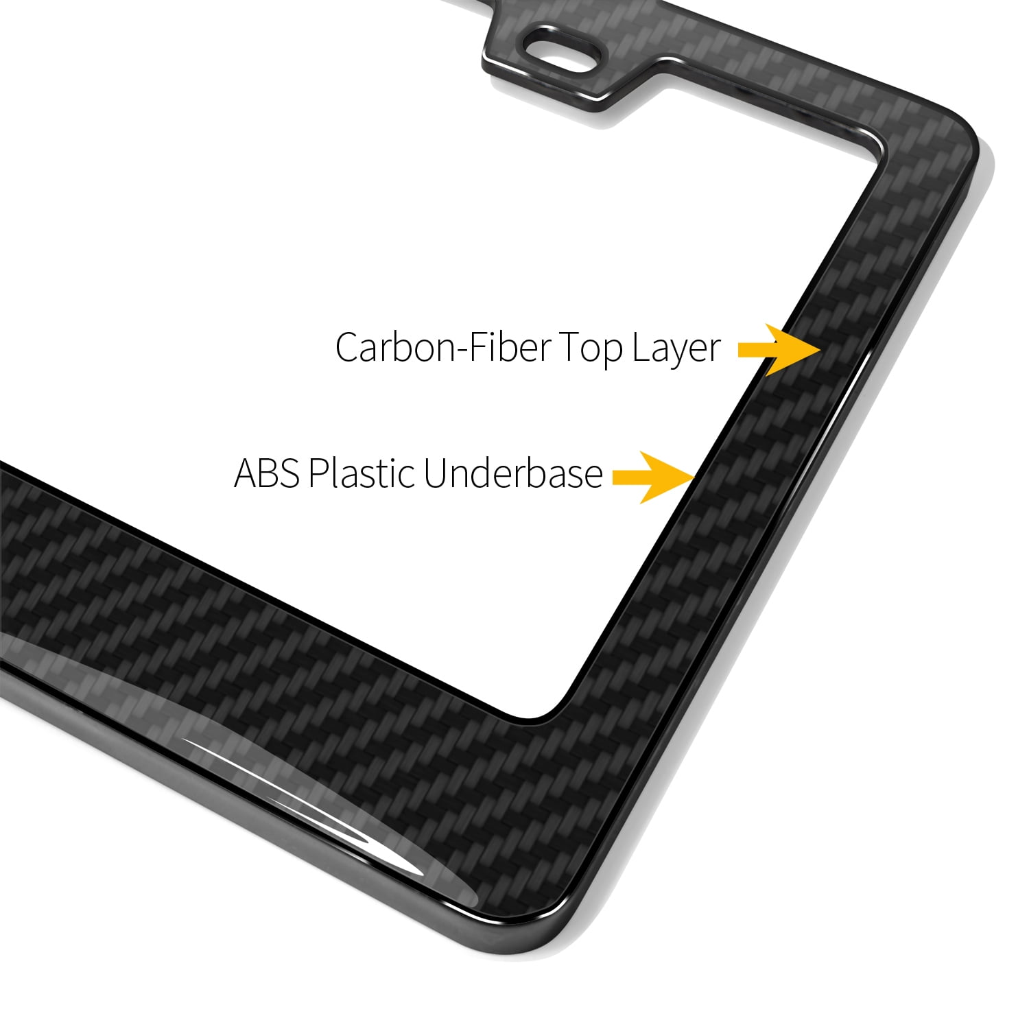 Ford Explorer 3D in Dark Gray on Real Carbon Fiber ABS Plastic License Plate Frame