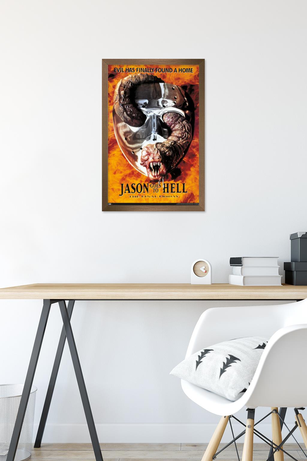 Friday The 13th: Jason Goes To Hell - One Sheet Wall Poster, 14.725" x 22.375", Framed