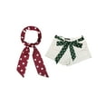 thumbnail image 6 of INSPIRE CHIC 2Pcs 50s Skinny Silky Polka Dots Waistband Narrow Neck Scarf Red&Green, 6 of 6