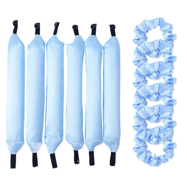 6PCS Lazy Hair Curler Set with Button Foam Rollers Big Wavy Curling Tube Foam Hair Curling Tool