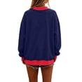 thumbnail image 4 of Lumtrix Polka Dot Mock Neck Sweatshirt Women Oversized Cute Fall Baggy Sweatshirt Casual Long Sleeve Pullovers Navy L, 4 of 4