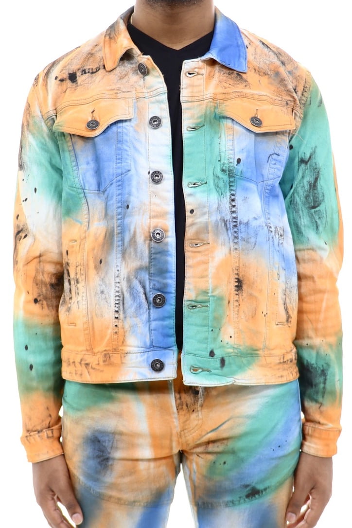 multi coloured denim jacket