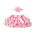 thumbnail image 3 of DHFJKG Baby Girl Clothes Infant Tutu Skirts With Built In Briefs Polka Dot Mesh Layered Mini Skirts And Headbands 2 Piece Set Trendy Skirt, 3 of 6