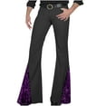 thumbnail image 2 of Mens and Big Men's Mens Pants Dancing Party Fashionable Personality Sequin Solid Color Pocket Casual Cool Flare Pants With Stretch, 2 of 7