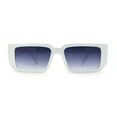 thumbnail image 2 of Narrow Rectangle Mod Square Geometric Diamond Cut Arm Sunglasses White Navy, 2 of 4