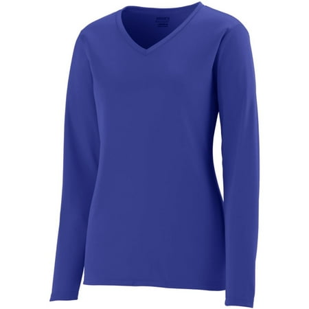 Classic Womens L/s Shirt - Augusta LADIES L/S WICKING T-SHIRT PURPLE L