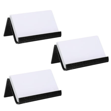 Uxcell 3pcs Business Card Holder for Desk, Acrylic Bling Business Name Card Organizer Desktop Card Rack Display Stand for Office Exhibition Meeting Home, Black