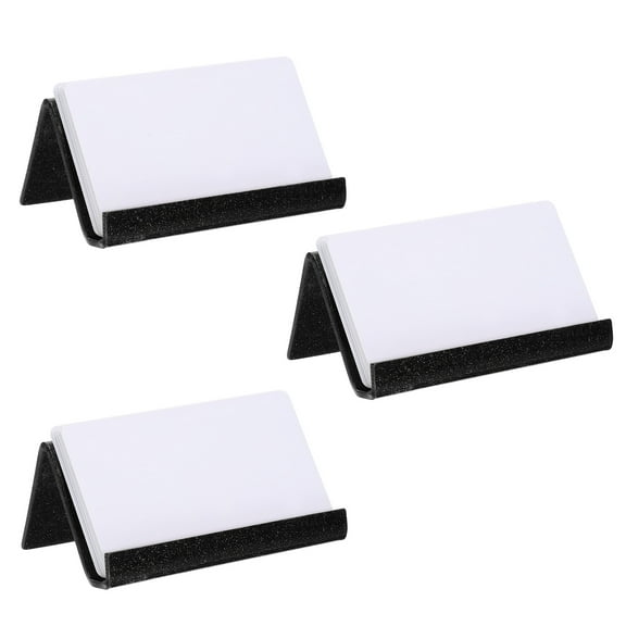 Uxcell 3pcs Business Card Holder for Desk, Acrylic Bling Business Name Card Organizer Desktop Card Rack Display Stand for Office Exhibition Meeting Home, Black