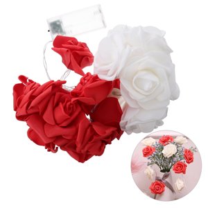 CRAFTHROU 1Pc Chaîne de lumière de fleur de rose LED Décoration d'éclairage pour usage maison romantique