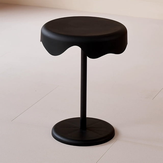 Maplenight Round Coffee Table Small Side Table 22 Inch Tall Shelves Mobile Bedside Tatami Tea Table Sofa Coffee Table Living Room Shelves Black
