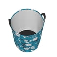 thumbnail image 3 of TEQUAN Waterproof Laundry Hampers, Blue Contracted Floral Pattern Clothes Storage Basket with Handle (M), 3 of 7