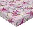 thumbnail image 4 of Ambesonne Floral Fitted Sheet, Lily Flowers Vintage Grunge, Twin Size, Pink Green and Rose, 4 of 5