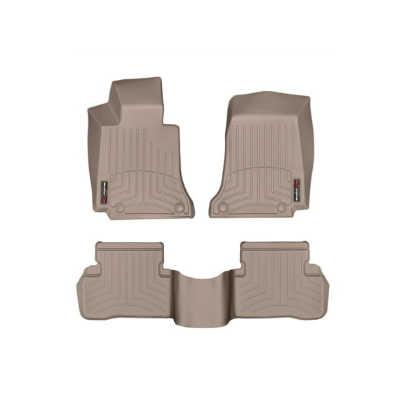 WeatherTech Custom Fit FloorLiners compatible with Mercedes AMG C 43, C-Class Sedan, C 450 AMG, AMG C 63 S Sedan, AMG C 43 Sedan, AMG C 63 Sedan - 1st & 2nd Row, Tan
