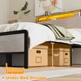 thumbnail image 5 of WANTAI Full Size Upholstered Bed Frame with LED Lights & Storage, 5 of 7