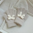 thumbnail image 2 of snilers Kids Winter Gloves Cute Fashion Solid Stretchy Knitted Mittens Outdoor Cold Weather Soft Comfy Warm Winter Gloves for Size 3-11 Years Free Size, 2 of 3