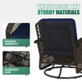thumbnail image 4 of Clouddwell 3 Piece Outdoor Swivel Rocker Wicker Rattan Patio Conversation Set Outdoor Sectional Sofa Set with Coffee Table and Blue Cushions, 4 of 7