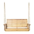 thumbnail image 2 of Wood Porch Swing In Color, For Outdoor Use, 49.50”w X 26.75”d 21.86”h, 800 Lbs Capacity, Slat Seat And Of Hue, 800lb Slatted Seat, Assembly Required, 2 of 6