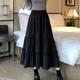 thumbnail image 3 of Falda versátil de longitud media en forma de A para mujer Falda abullonada elegante y a la moda con diseño de paraguas arrugado de Baker's Cr, 3 of 5