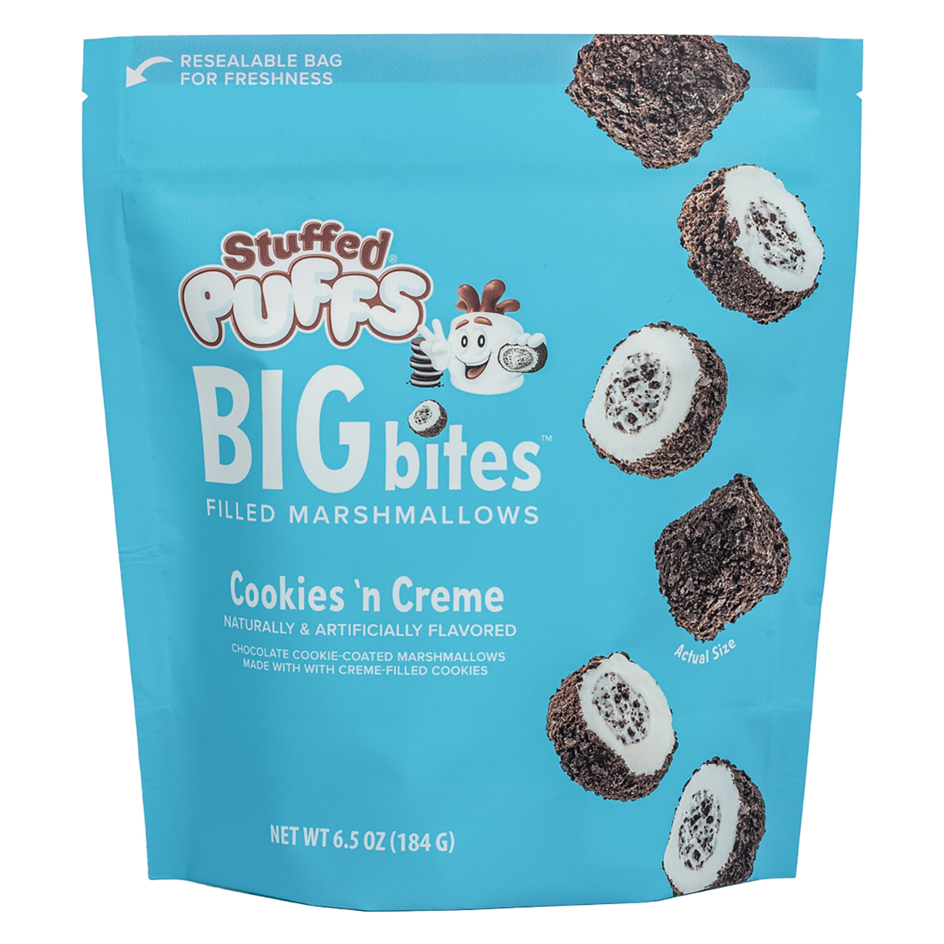Stuffed Puffs Big Bites Cookies 'n Creme Filled Marshmallows, 6.5 oz