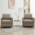 thumbnail image 7 of Set of 2 Mid Century Modern Swivel Accent Chairs, 30.7" Wide, Ergonomic Design with Wavy Chenille Fabric, Taupe, 7 of 7
