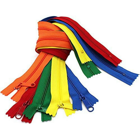 YKK 30" Handbag Zipper Assorted Season Colors #4.5 with Extra-Long Pull (10 Zippers/Pack) (30" Inches)