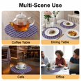thumbnail image 2 of Purple Moroccon Round 13 Inch Placemats Set of 6, Country Chic Ethnic Minimalist Motifs HeatResistant Non Slip Place Mats for Dining Table, Wipeable Braided Kitchen Table Mats for Housewarming, 2 of 9