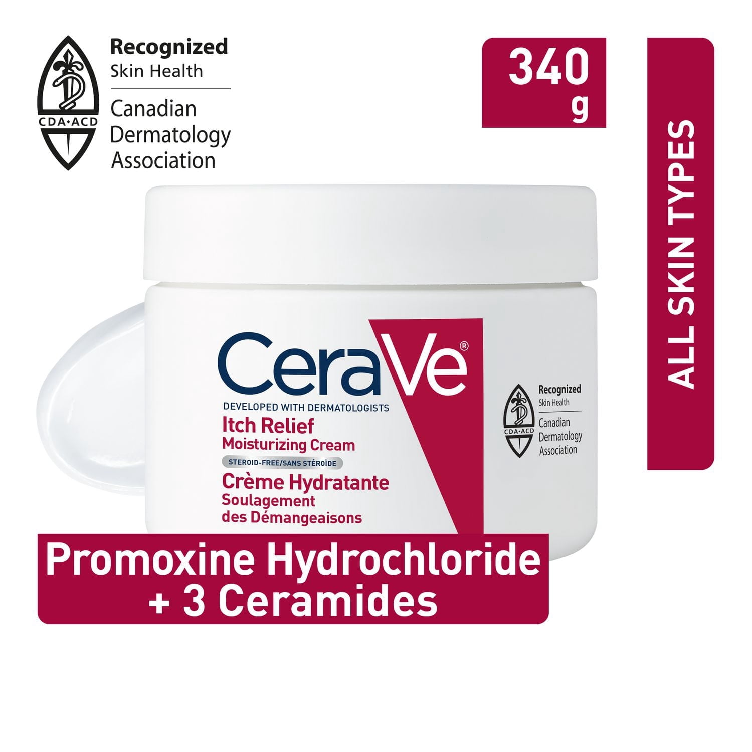 CeraVe Itch Relief Moisturizing Cream, Anti-Itch Cream with