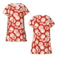 thumbnail image 3 of Bixox Tomatoes Pattern Women's Nightgown, Soft & Breathable Sleepwear, Round Neck Knee-Length Pajama Dress,Loungewear for Home & Sleep, 3 of 7