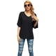 thumbnail image 5 of Blusa de mujer con cuello en V holgado y mangas acampanadas 3/4, 5 of 7