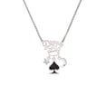thumbnail image 2 of Delight Jewelry Silvertone Card Suit - Black Spade Silvertone Dream Big Pendant Necklace, 25", 2 of 4