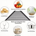thumbnail image 4 of Small Triangle Roll-Up Dish Drying Rack Over the Sink Corner Kitchen Drainer Organizer Stainless Steel with Silicone Coating 1-Piece Universal Fit Black, 4 of 7