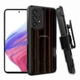 thumbnail image 1 of ANJ+ Rugged Shockproof Hoster Case w/Card Slot, Kickstand + Tempered Glass Cover for Samsung Galaxy A33 5G - Hard Wood (Dark Brown), 1 of 5