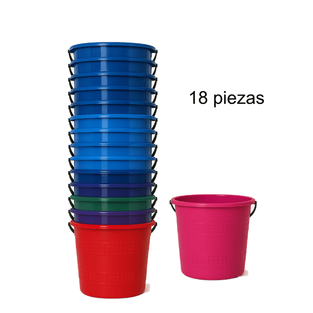 Juego de cubetas de plástico 10 litros Super tienda 18 piezas para limpieza del hogar
