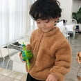 thumbnail image 3 of URMAGIC 1-6T Toddler Kids Fleece Jacket Boys Girls Warm Winter Coat Zipper Solid Color Outwear Clothes, 3 of 5