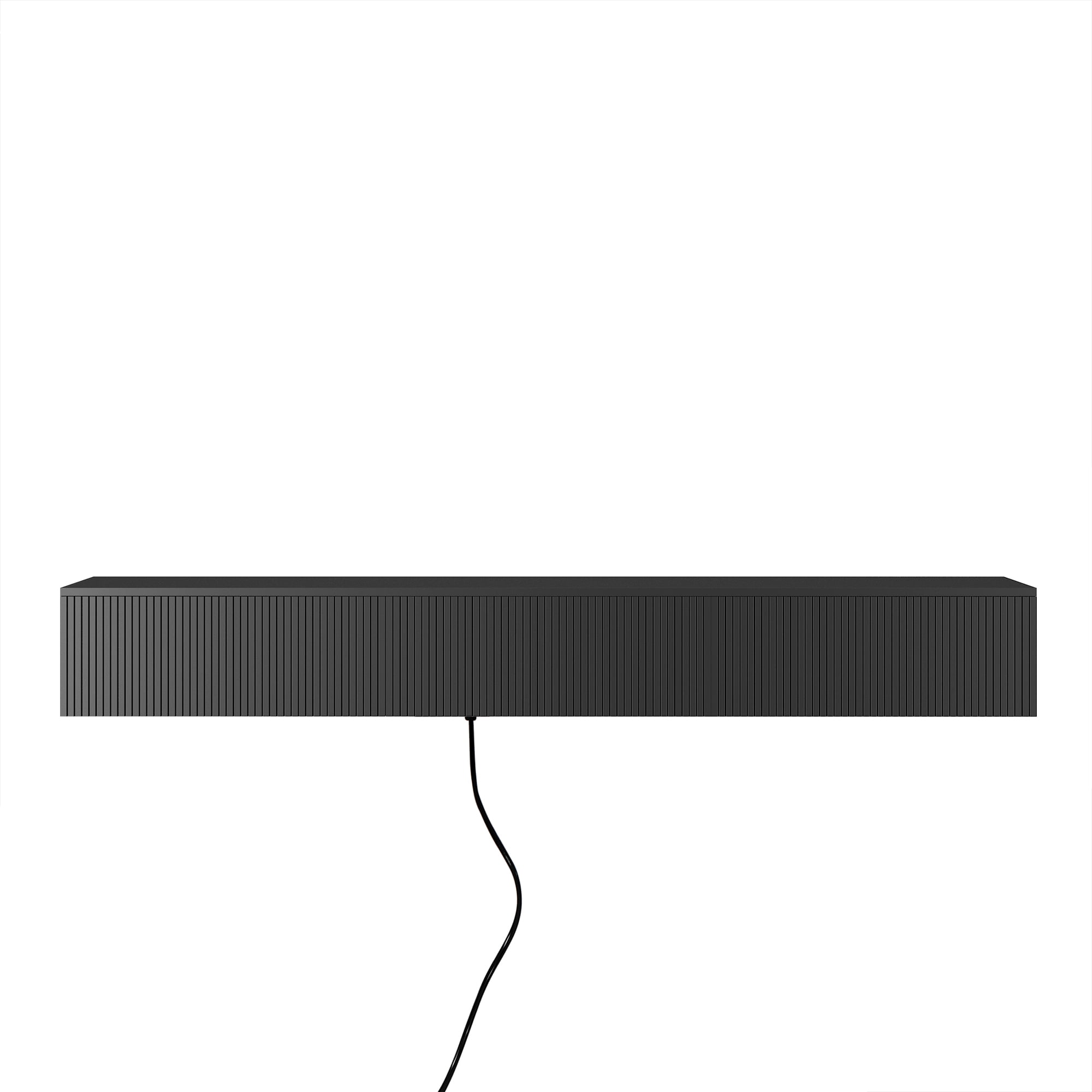 Aukfa Floating TV Stand Wall Mounted for TVs up to 70" w/ LED APP Control & Power Outlet,Black
