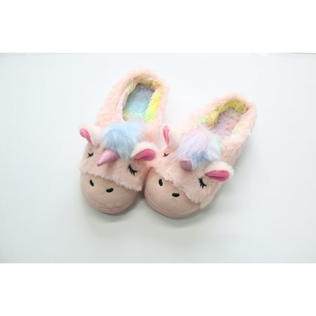 

BORKE Unicorn Cat Plush Slippers | Indoor Outdoor Sneakers | Cozy Plush Shoes Woman Slippers | Cute Fluffy Girls Slippers