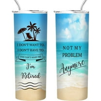 Retirement Gifts for Women,Happy Retirement Travel Tumbler Cup,Retired Gifts for Women Coworker,Vacuum Insulated Stainless Steel Skinny Tumbler With Lid and Straw 20oz