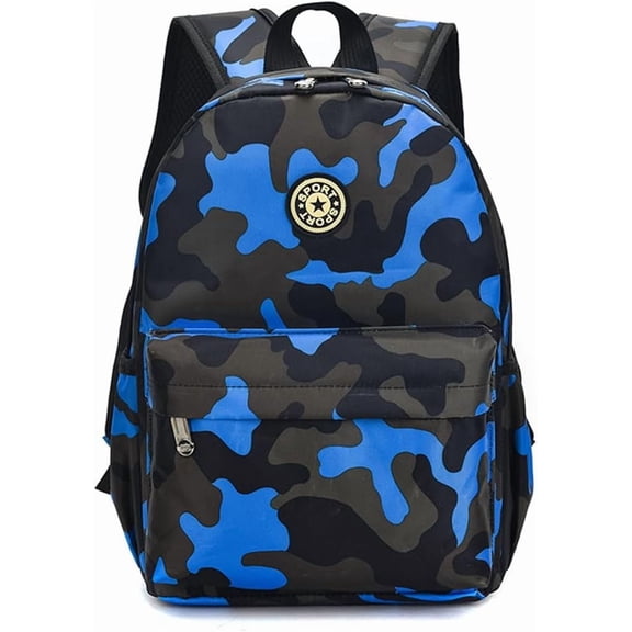 BTEPSGA Camo Prints Backpack Large Schoolbag Camouflage Bookbag Daycare Bag,Blue