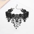 thumbnail image 2 of Gargantilla de encaje negro, collares de borlas con cuentas, gargantilla gótica de flores huecas, accesorios de joyería para mujeres y niñas ER, 2 of 5