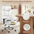 thumbnail image 6 of COOLHUT Large Executive Leather Office Chair with Footrest, Ergonomic Reclining Design, High Back and Lumbar Support, Ideal for Big and Tall Users, Perfect for Home Office or Computer Desk Use, White, 6 of 10