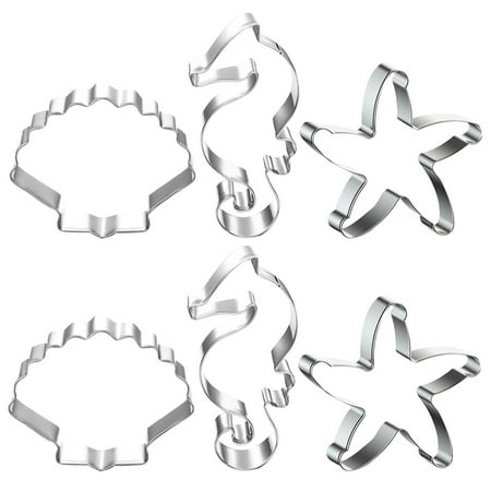 

6Pcs DIY Stainless Steel Sqaure Shape Baking Mold Bakeware Cookie Cutters DIY Fondant Molds Biscuits Mold Kitchen Baking Tool (Silver)