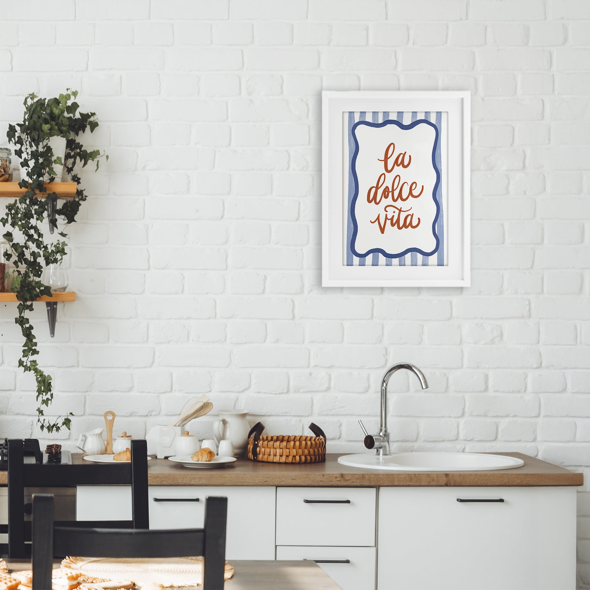 Stupell Industries Italian Kitchen Typography White Framed Print Under Glass, design by Amanda Houston