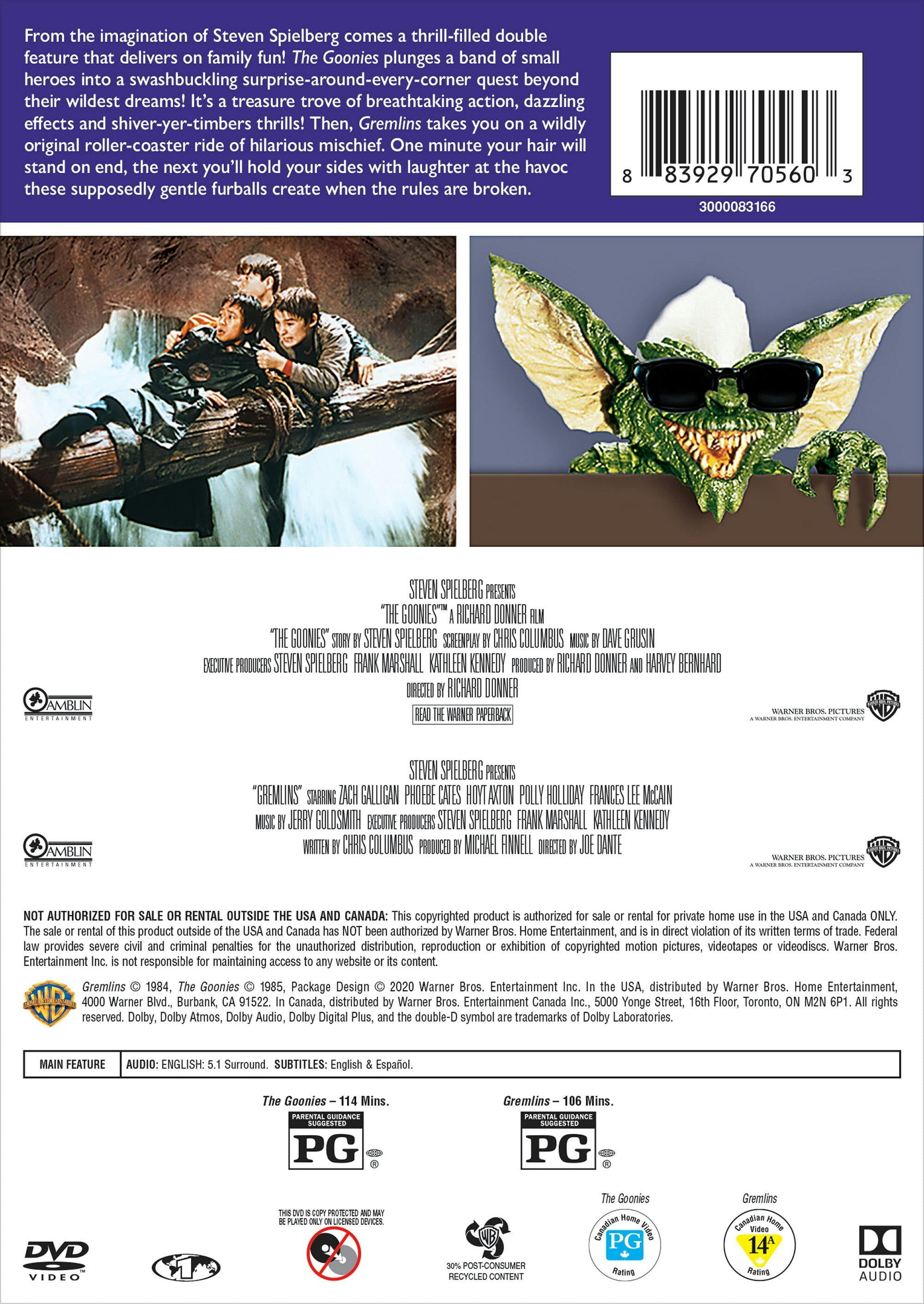 The Goonies/Gremlins [DVD] - Walmart.com